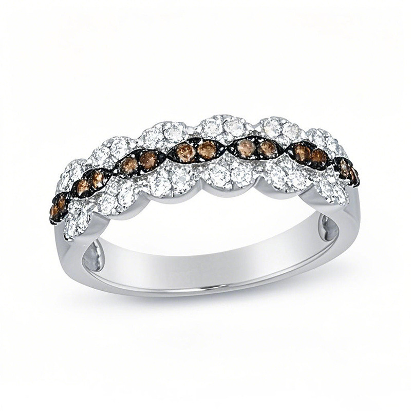 10-karätiger Weißgoldring mit rundem Diamanten (0,375 ct.T.W.), Farbe SI2, Reinheit 3EX, individuell kombinierbar.-8