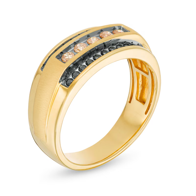 10K White Gold 0.5 CT. T.W Round Lab Created Diamond Custom Wedding Ring for Men VVS1-VS1 Clarity 3EX IGI Certified-2