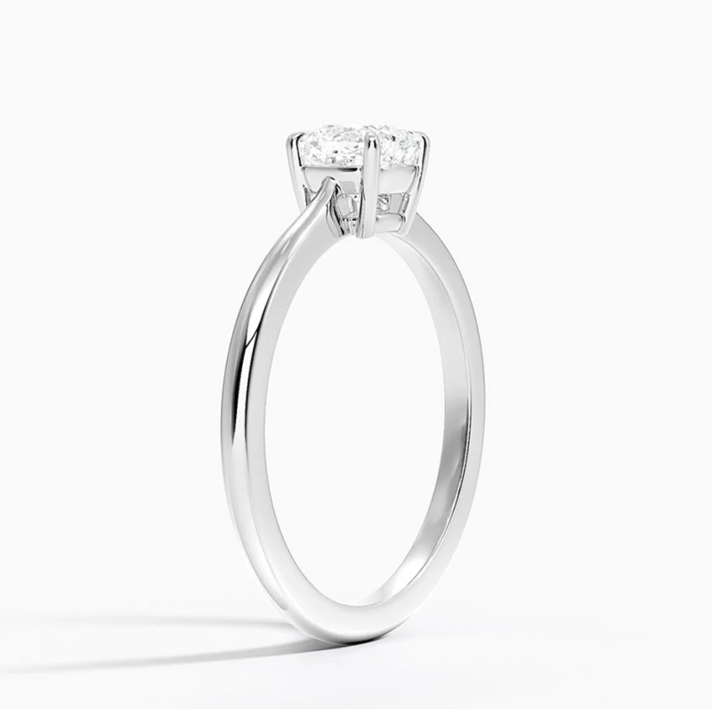 Verlobungsring aus 10-karätigem Weißgold mit einem 0,5 bis 3 Karat kissenförmigen, im Labor hergestellten Diamanten (Solitär), IGI-zertifiziert-3