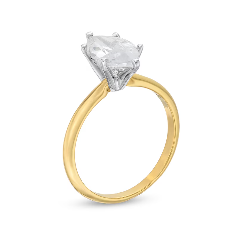 Anel de Noivado Personalizado em Ouro Rosa 10K com Diamante Sintético em Formato Marquise de 0,5 a 3 Quilates, Clareza D, VS1-VVS1, Certificado 3EX pelo IGI-4