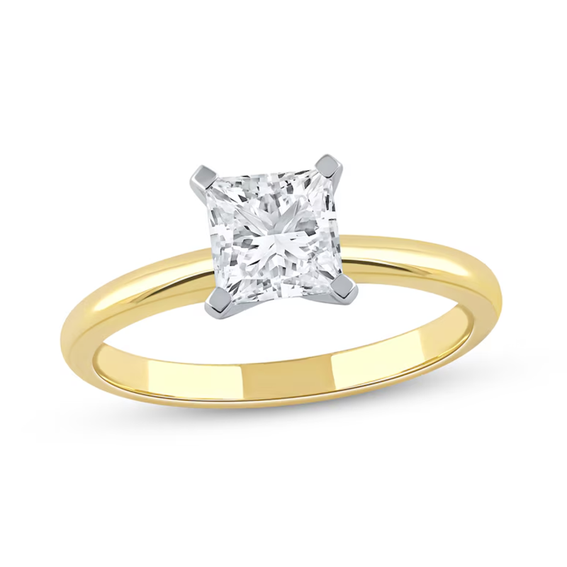18K White Gold 0.5 to 3 CT. T.W. Princess Cut Lab Created Diamond Custom Engagement Ring VVS1-VS1 Clarity 3EX IGI Certified-3