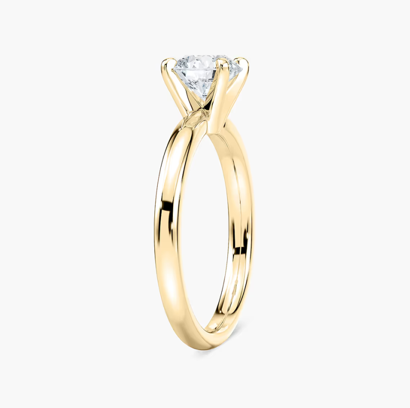 Verlobungsring aus 10-karätigem Gold mit einem runden Diamanten (0,5 bis 3 Karat Gesamtgewicht), Farbe D, Reinheit VVS-VS, 3EX, IGI-zertifiziert-3