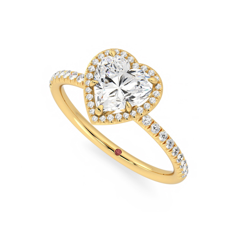 10K Gold 0.75 to 3.25 CT.T.W. Heart Cut Lab Created Diamond Engagement Ring D VVS1-VS1 3EX IGI Certified-2