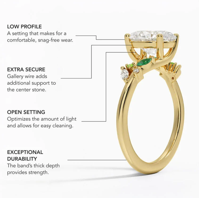 Bague de fiançailles en argent sterling avec diamants de synthèse taille marquise (0,75 à 3,25 ct au total), certifiée IGI.-4