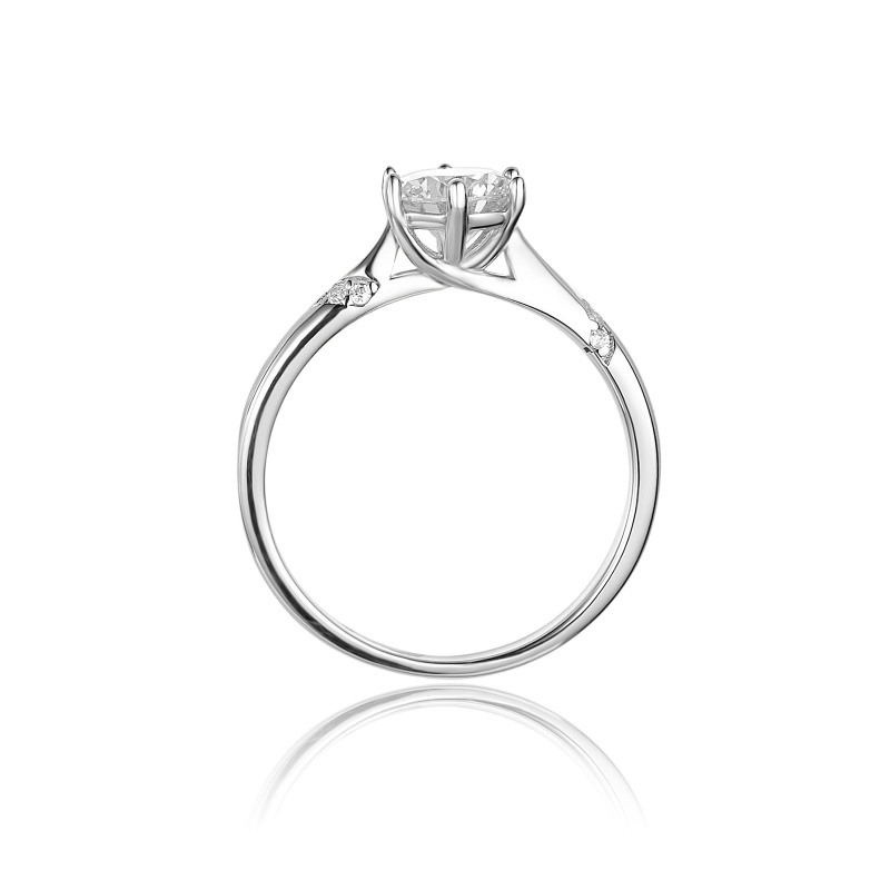 Anillo de compromiso de oro blanco de 14 quilates con diamante de laboratorio de talla redonda de 0,75 a 3,25 quilates.-4