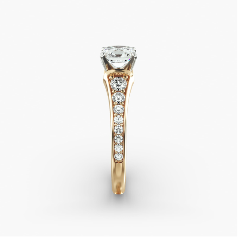 Anillo de compromiso de oro de 10 quilates con diamante talla redonda de 0,83 a 3,33 quilates en total, color D, claridad VVS-VS, certificado IGI 3EX.-5