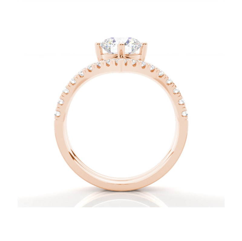 10K Gold 0.88 to 3.38 CT.T.W. Round Cut Lab Created Diamond Bridal Set D Color VVS-VS Clarity IGI Certified-5