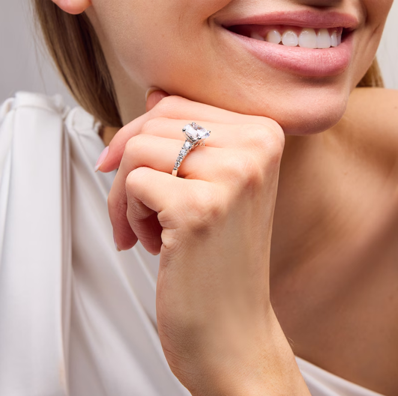 10K Rose Gold Oval Cut Lab-Grown Diamond Custom Halo Engagement Ring-2