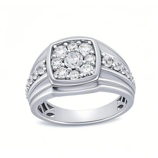 10-karatowe białe złoto, 1,5 ct. Okrągły diament laboratoryjny wykonany na zamówienie, obrączka ślubna dla mężczyzn, kolor D, czystość VS1-VVS1, certyfikat IGI 3EX
