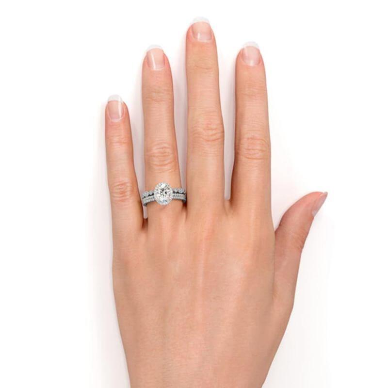 10K Rose Gold 1.5 to 5 CT Oval Moissanite Bridal Set-2