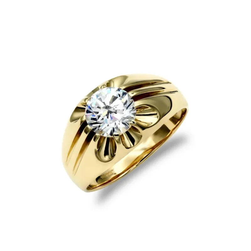 18K Gold 1.5 to 5 CT Round Moissanite Engagement Ring-4