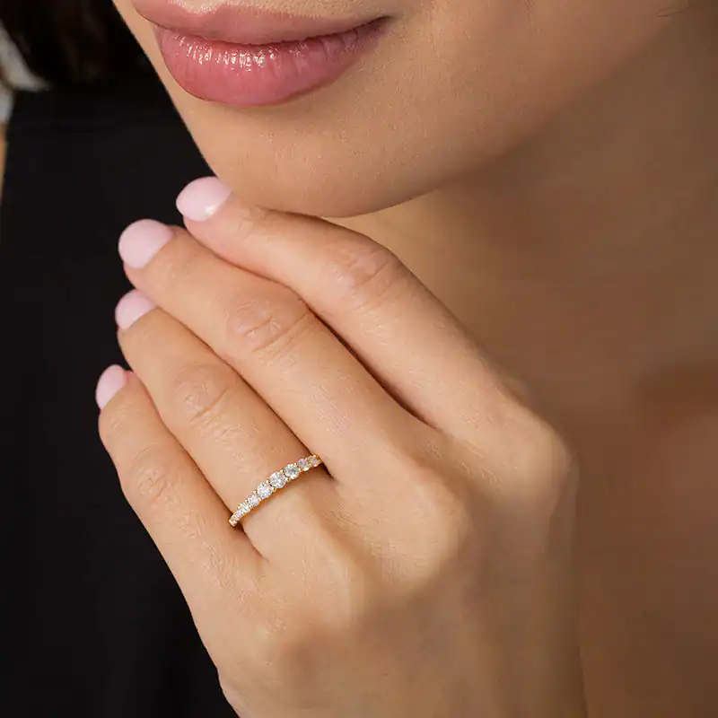 10K Gold 1 CT.T.W. Round Diamond Custom Wedding Ring D Color VVS1 Clarity 3EX-2