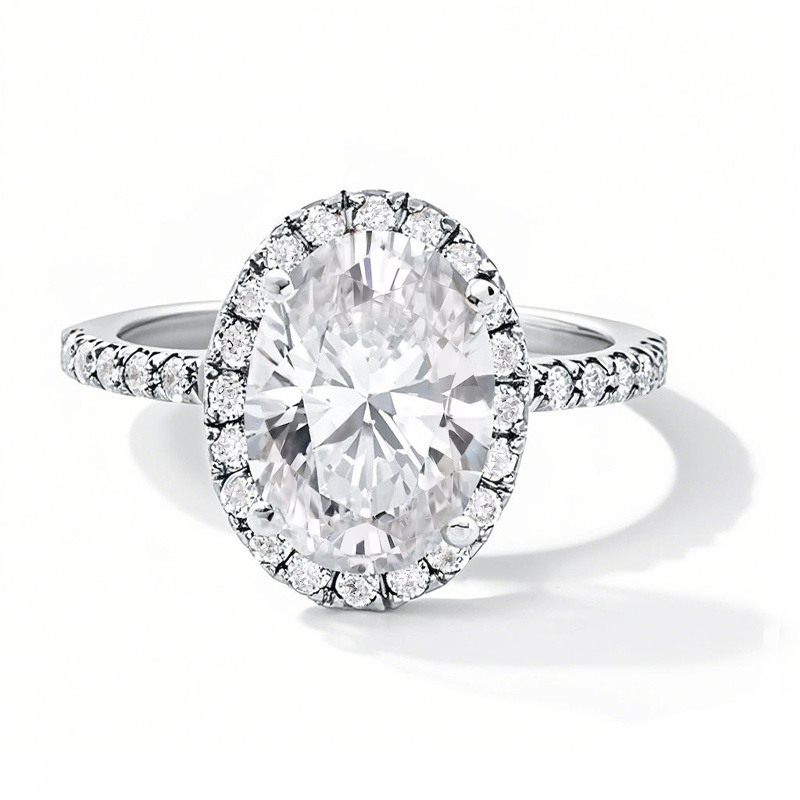 10K White Gold 1 to 3.5 CT.T.W. Oval Lab Created Diamond Custom Engagement Ring D VVS1-VS1 IGI Certified-1