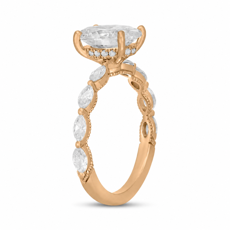 Platinum 1 to 3.5 CT.T.W. Oval Lab Created Diamond Engagement Band D-VVS1 IGI Certified-6