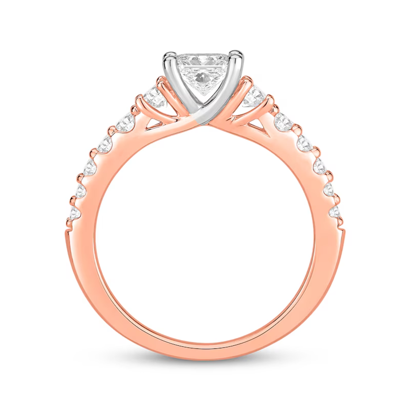 18K White Gold 1 to 3.5 CT. T.W Princess Lab Created Diamond Engagement Ring D VVS1-VS1 Clarity 3EX IGI Certified-2