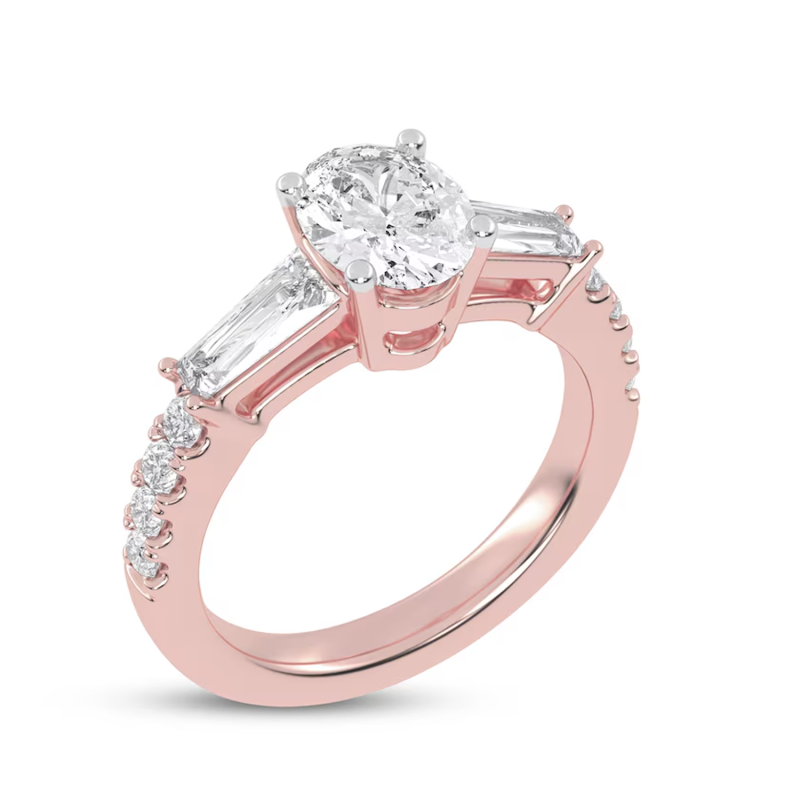 Verlobungsring aus 10-karätigem Weißgold mit einem runden, im Labor hergestellten Diamanten (1 bis 3,5 ct. Gesamtgewicht), Farbe D, Reinheit VVS1-VS1, Farbe 3EX, IGI-zertifiziert-2