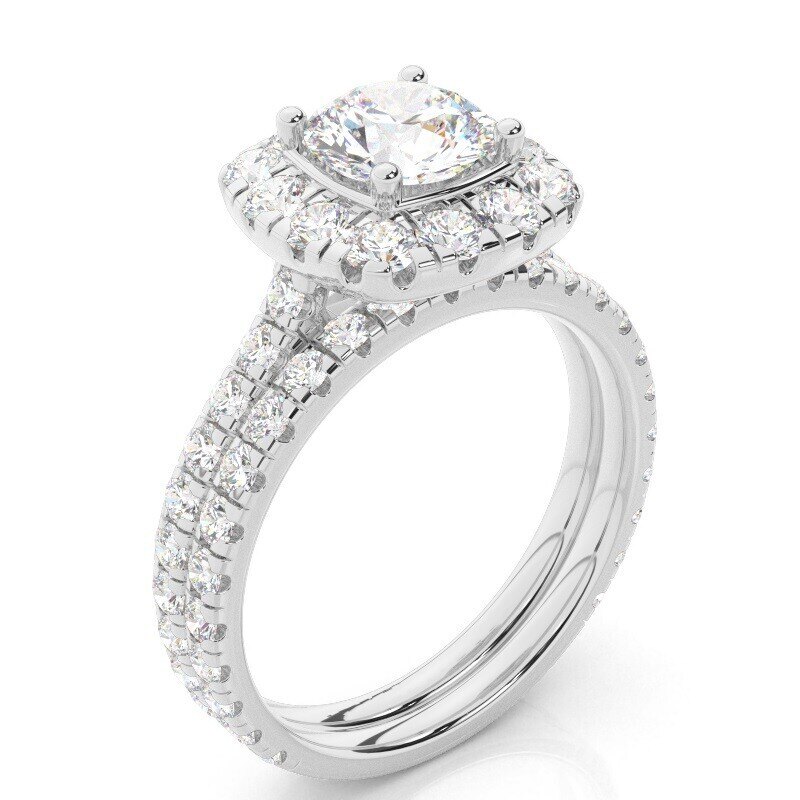 10K Rose Gold 1 to 3.5 CT.T.W. Round Lab Created Diamond Wedding Ring D VVS1 3EX IGI Certified-2