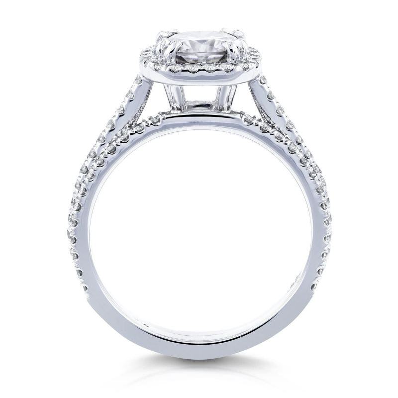 14K Gold 2 CT Princess Cut Moissanite Personalized Engraving Wedding Ring-5