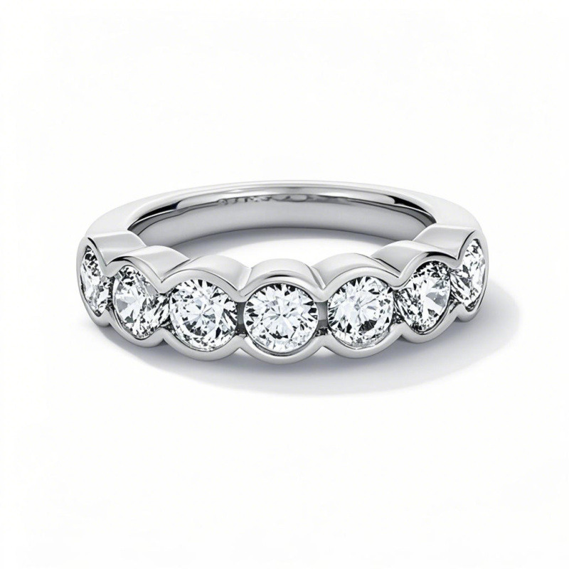 10K White Gold 2 CT. T.W Round Cut Lab Created Diamond Wedding Ring D Color VS1-VVS1 Clarity 3EX-14