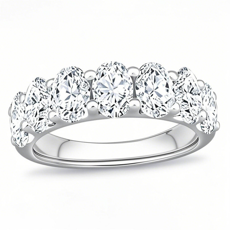 10K White Gold 3 CT. T.W Oval Cut Lab Created Diamond Wedding Ring D Color VVS1 Clarity 3EX IGI Certified-11