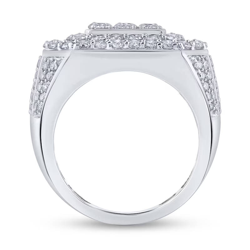 10K White Gold 5 CT.T.W. Round Lab Created Diamond Custom Wedding Ring for Men D-VVS1 3EX IGI Certified-4