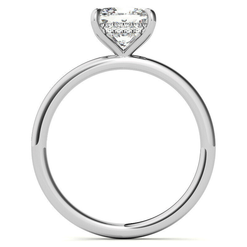 Verlobungsring aus 10-karätigem Roségold mit kissenförmigem Moissanit und verstecktem Halo-5