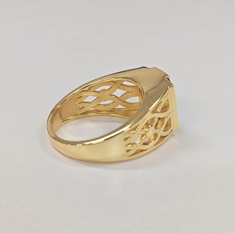 Anillo de boda de oro de 10 quilates con esmeralda talla esmeralda creada en laboratorio y diamantes. Ideal para cumpleaños, aniversario, Navidad o el Día del Padre.-4