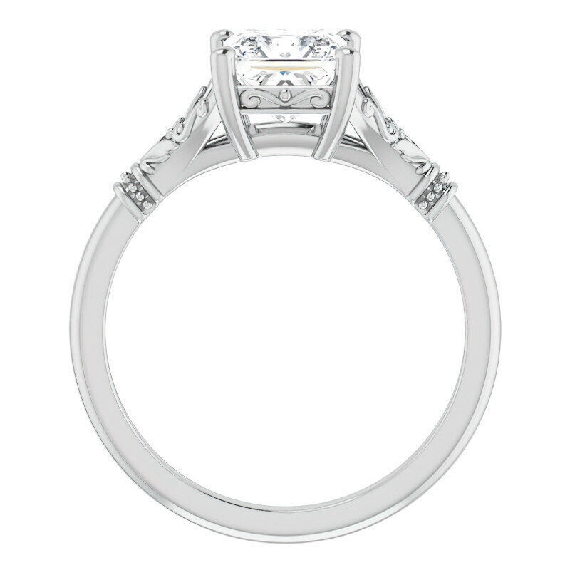 Anillo de compromiso solitario de moissanita talla esmeralda en oro rosa de 18 quilates-4