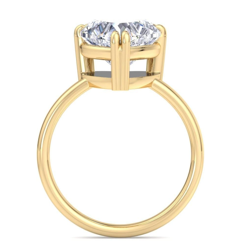 Bague en platine en forme de cœur avec diamant de laboratoire, gravure personnalisée et certification IGI 3EX, couleur G-H.-3