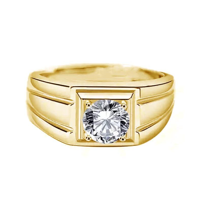 14K Gold Lab Created Diamond Custom Ring for Men D-E Color VS Clarity 3EX IGI Certified-1