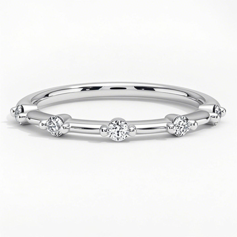 10K White Gold Lab Created Diamond Engraving Wedding Ring F/G Color SI Clarity 3EX IGI Certified-13