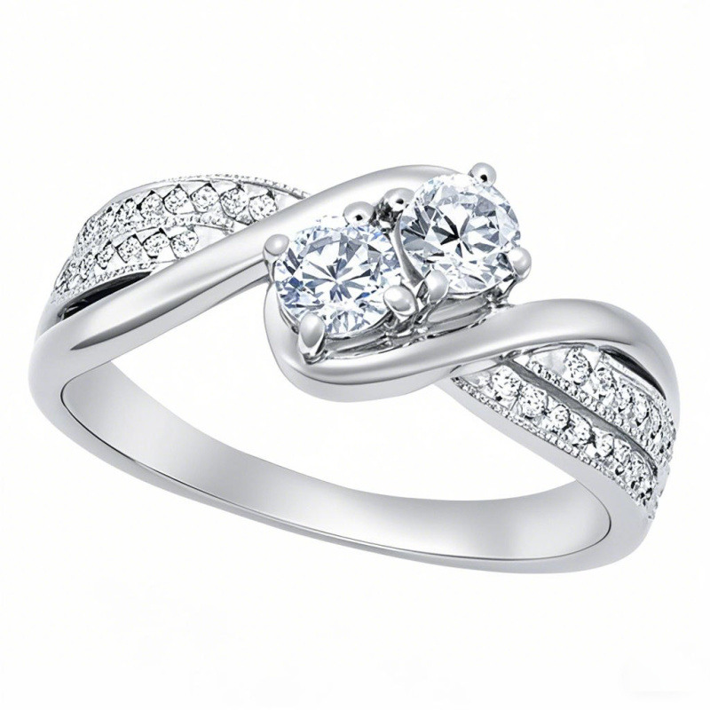 10K White Gold Moissanite Ring-15