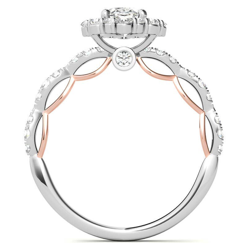 Verlobungsring aus 10-karätigem Roségold mit ovalem Moissanit-4
