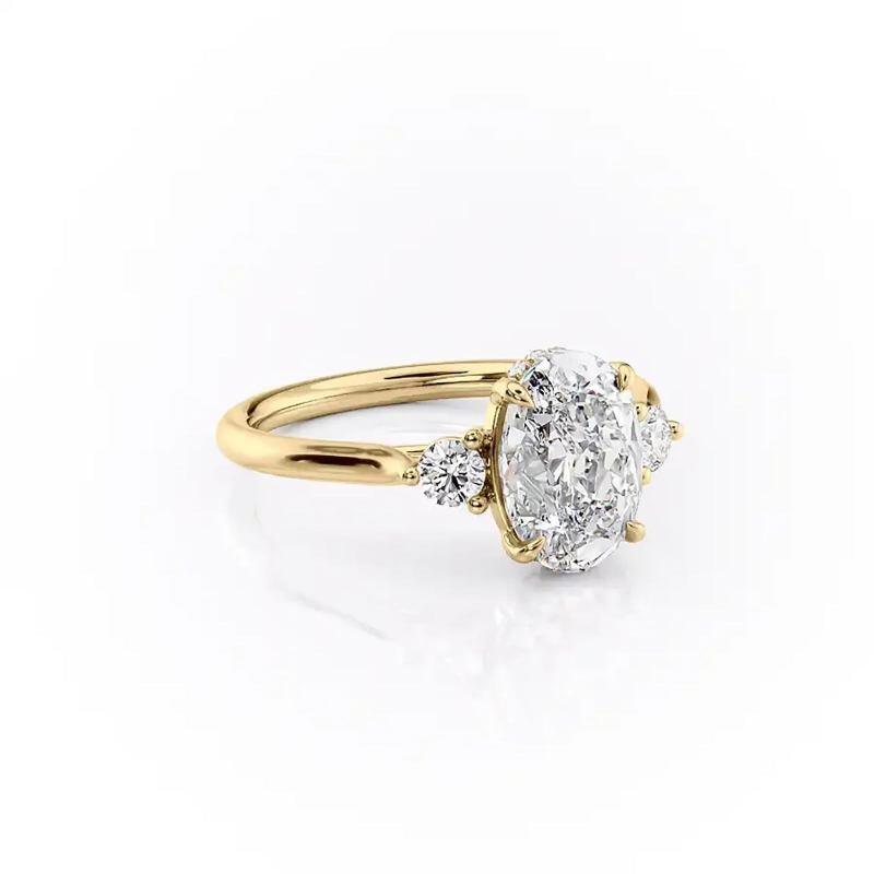 10K Gold Oval Cut Moissanite Ring-4