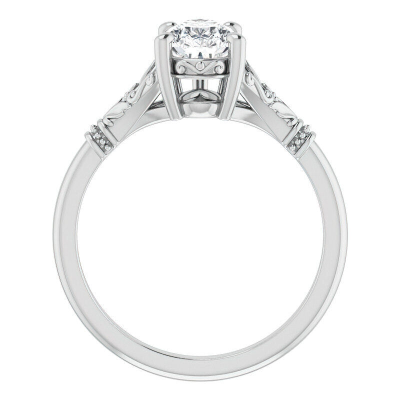 Anillo de compromiso solitario de moissanita talla pera en oro blanco de 10 quilates-2