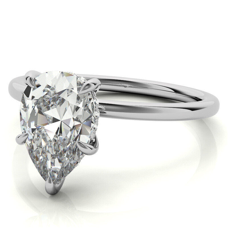 18K Rose Gold Pear Cut Moissanite Engagement Ring-4