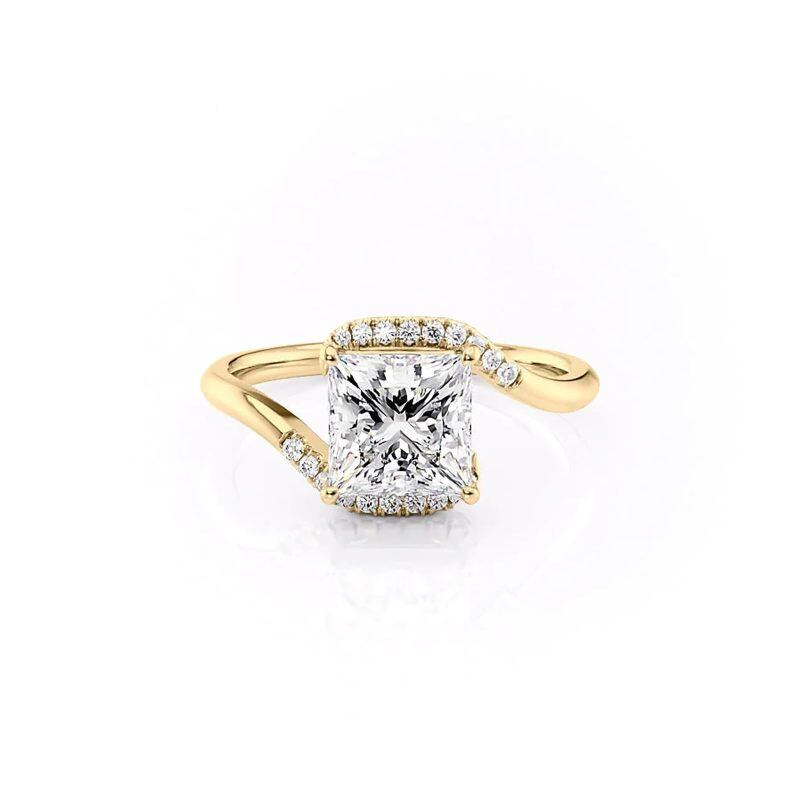 10K Gold Prinzessschliff Moissanitring-3