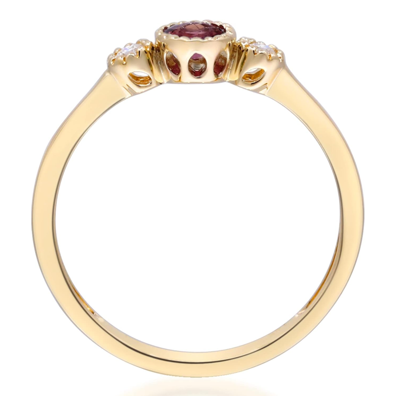 Anillo de compromiso personalizado con gema y corte redondo en oro de 10 quilates-5