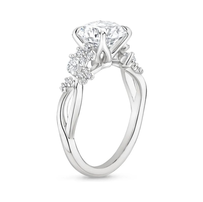 14K Rose Gold 0.25 CTW Lab-Grown Diamond & 1 to 6 CT Round Cut Lab-Grown Emerald Custom Bridal Set-3