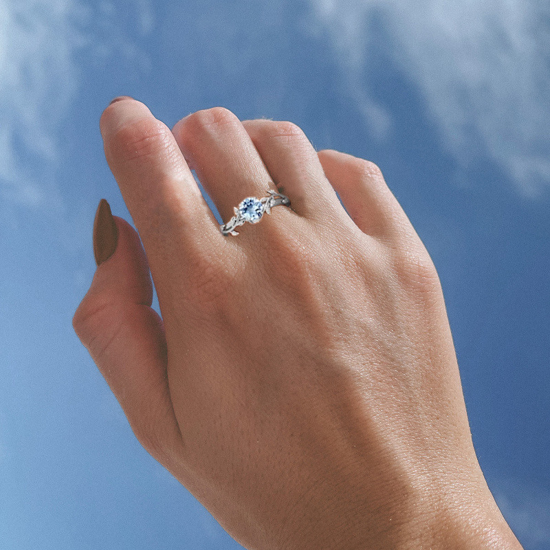 Alliance en or rose 10 carats, taille ronde-2