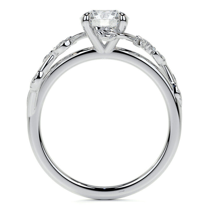 10K Rose Gold 1 to 6 CT Round Cut Moissanite Ivy Natural Inspired Engagement Ring-5