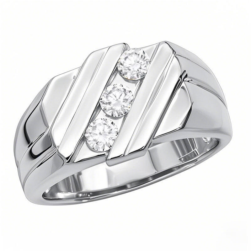 Anillo personalizado de oro blanco de 10 quilates con diamante de talla redonda creado en laboratorio, color D, claridad VVS, certificado 3EX por IGI.-5