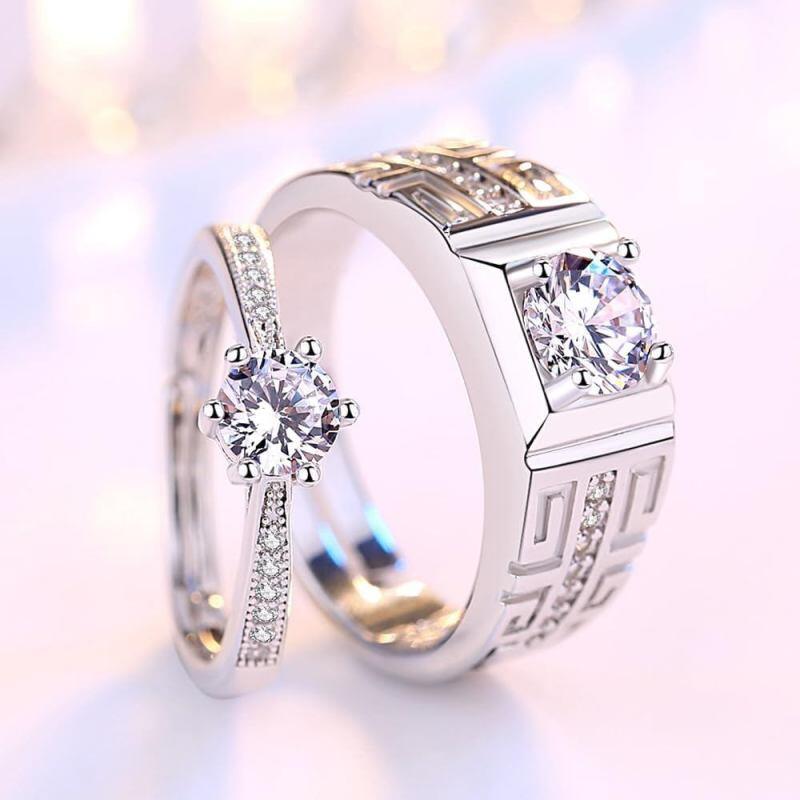 18K White Gold Round Cut Lab Created Diamond Custom Rings 3EX IGI Certified-2