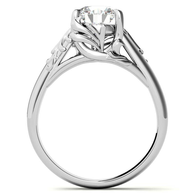 Bague de fiançailles solitaire en or 14 carats avec moissanite taille ronde-5
