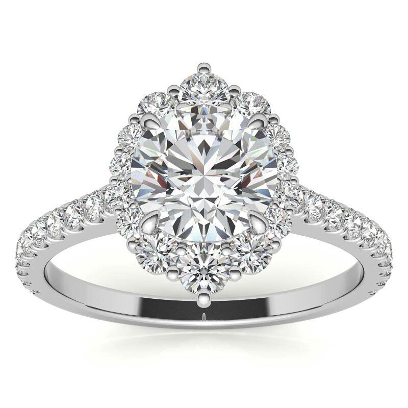 18K Gold Round Cut Moissanite Engagement Ring-3