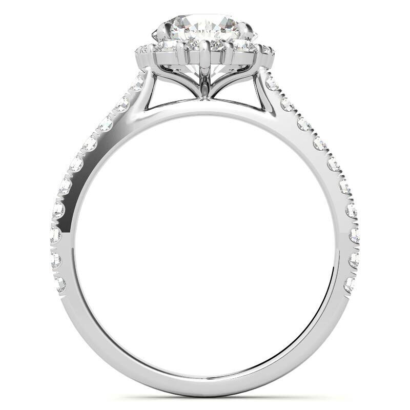 18K Gold Round Cut Moissanite Engagement Ring-6