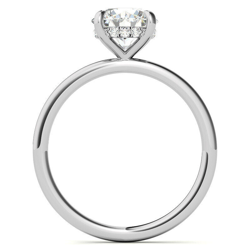 18K Rose Gold Round Cut Moissanite Hidden Halo Engagement Ring-5