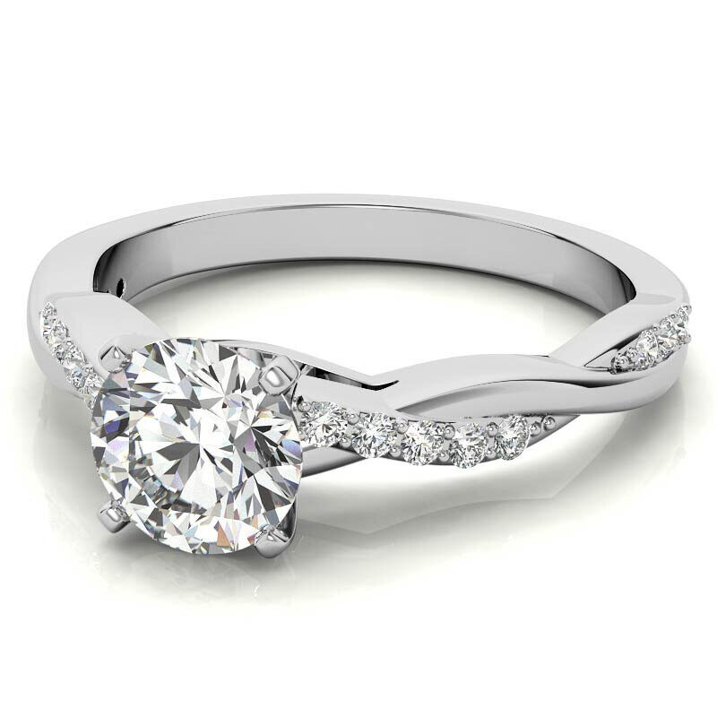 10K Gold Round Shaped Moissanite Engagement Ring-3