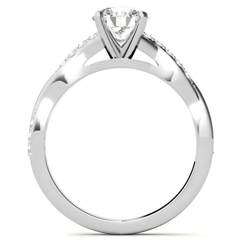 10K Gold Round Shaped Moissanite Engagement Ring-4