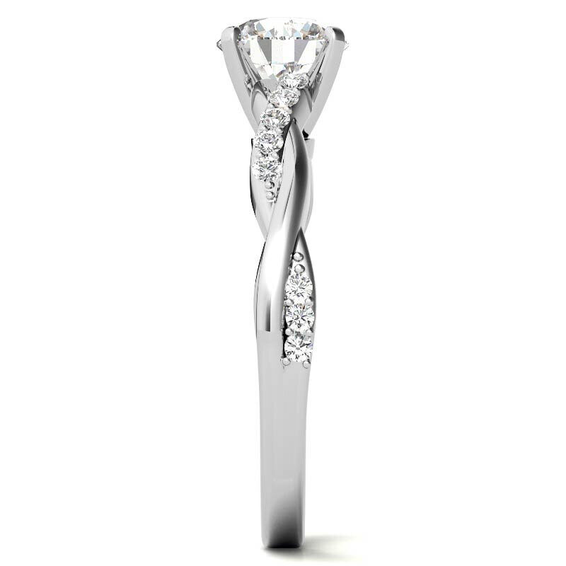 10K Gold Round Shaped Moissanite Engagement Ring-5